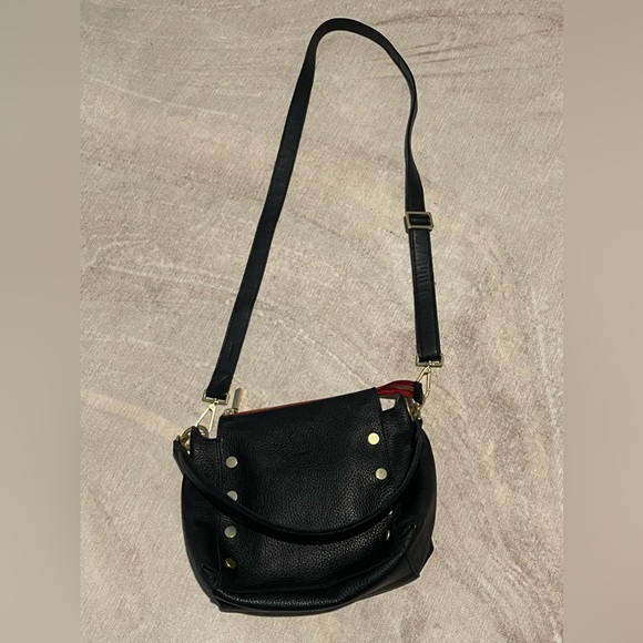 SOLD Hammitt Bryant black pebbled leather/gold hardware/red zip - Picture 2 of 10